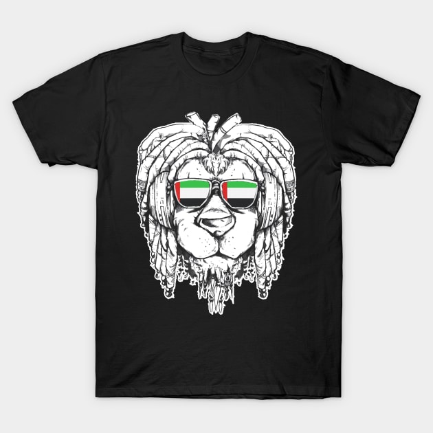 Rasta Reggae Lion Arab Emirates Gift Rastafari T-Shirt by Pummli